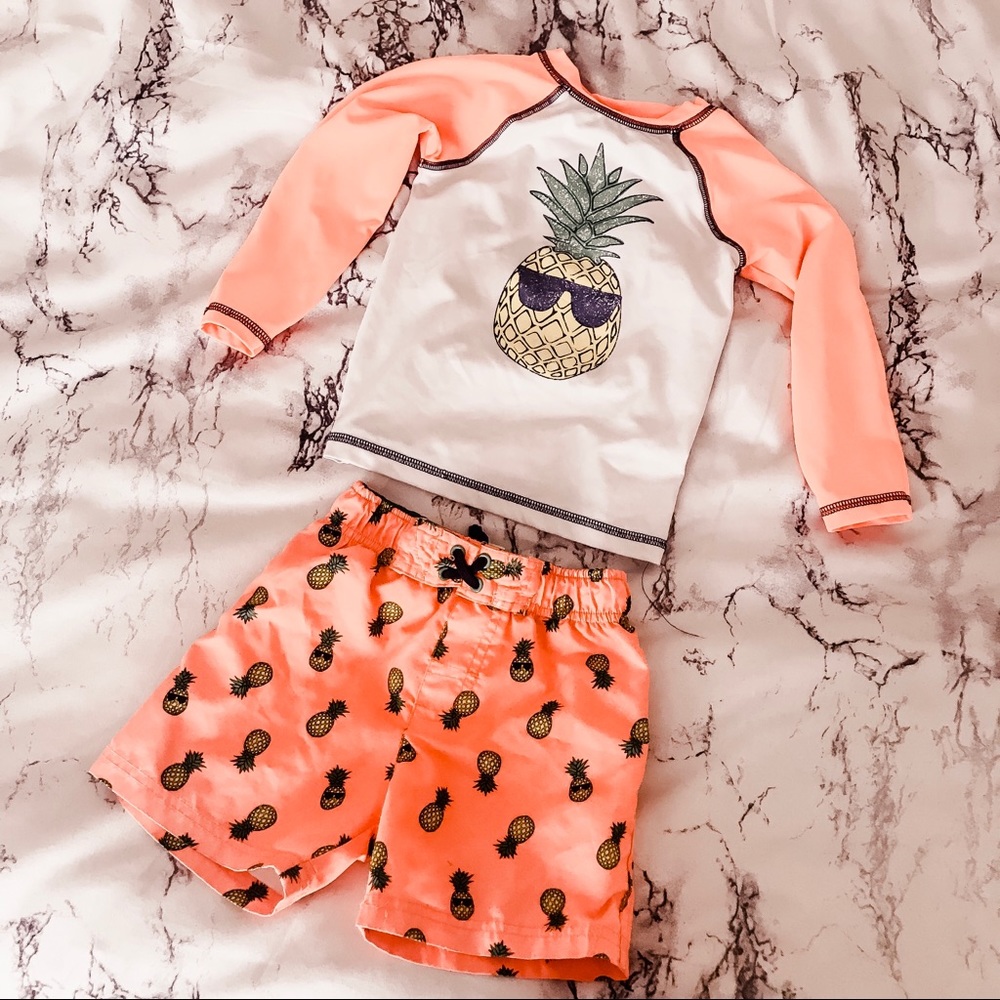 Pineapple Swim Trunks & RashGuard 🍍